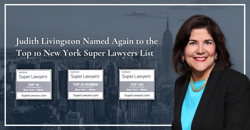 Judith Livingston Named Again to the Top 10 New York Super Lawyers List