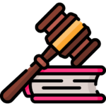 A judge's gavel on top of a book, symbolizing justice.